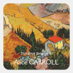 Vincent van Gogh - Landscape, House and Ploughman Square Sticker