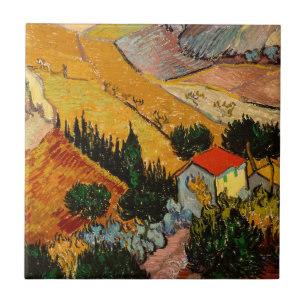Vincent van Gogh - Landscape, House and Ploughman Tile
