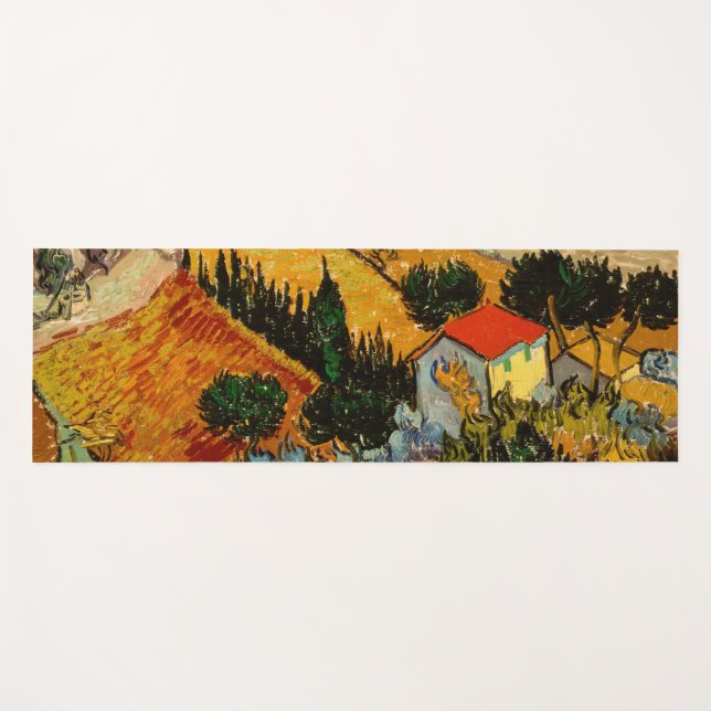 Vincent van Gogh - Landscape, House and Ploughman Yoga Mat (Front (Horizontal))