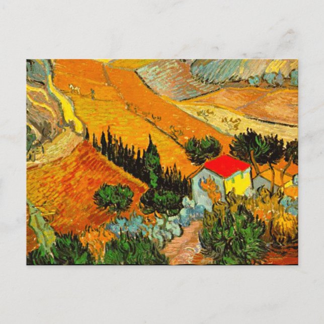Vincent Van Gogh Landscape & House Enhanced Postcard (Front)