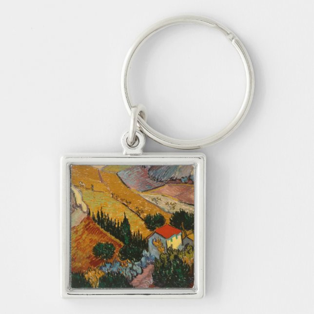 Vincent van Gogh | Landscape w/ House & Ploughman Key Ring (Front)