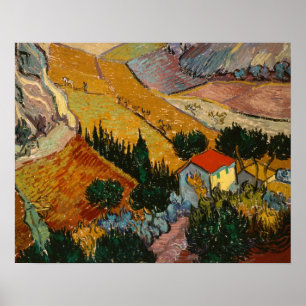 Vincent van Gogh   Landscape w/ House & Ploughman Poster