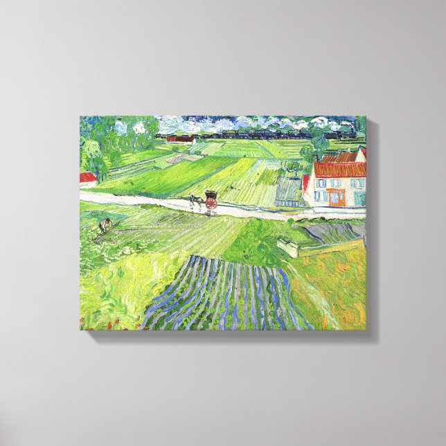 Vincent van Gogh - Landscape with Carriage & Train Canvas Print (Front)