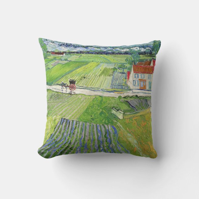 Vincent van Gogh - Landscape with Carriage & Train Cushion (Front)
