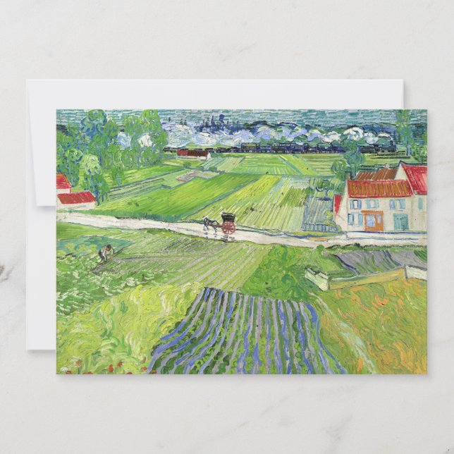 Vincent van Gogh - Landscape with Carriage & Train Thank You Card (Front)