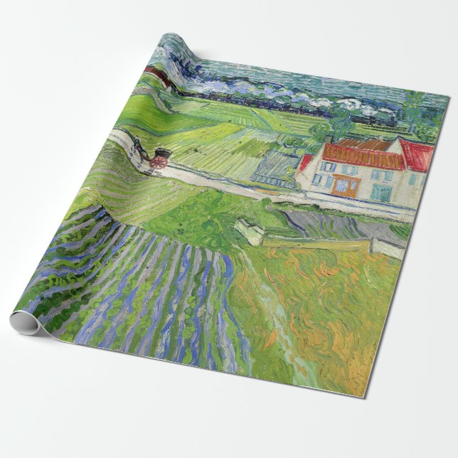Vincent van Gogh - Landscape with Carriage & Train Wrapping Paper (Unrolled)