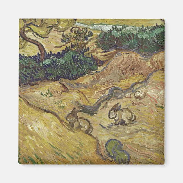 Vincent van Gogh - Landscape with Rabbits Magnet (Front)
