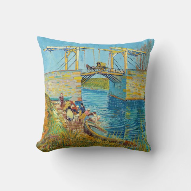 Vincent van Gogh - Langlois Bridge at Arles #1 Cushion (Front)