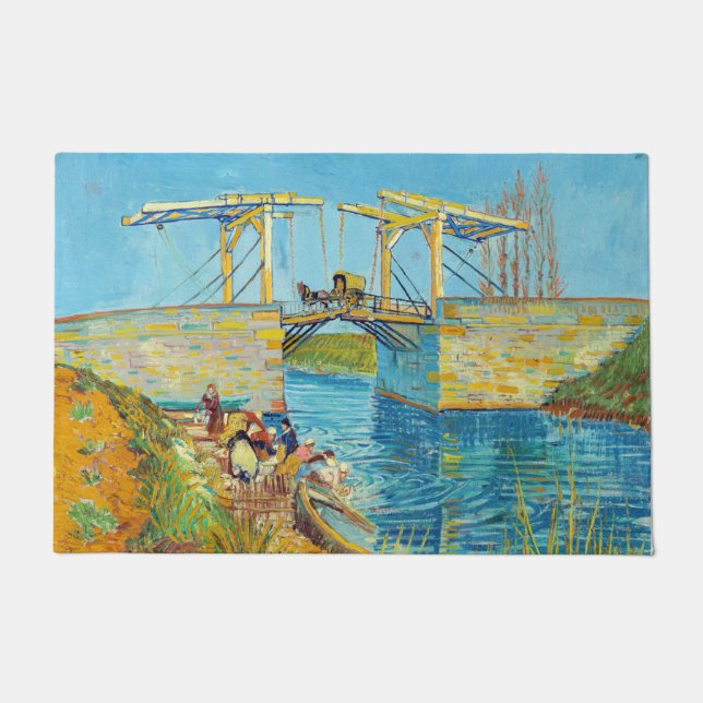 Vincent van Gogh - Langlois Bridge at Arles #1 Doormat (Front)