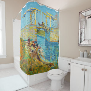 Vincent van Gogh - Langlois Bridge at Arles #1 Shower Curtain