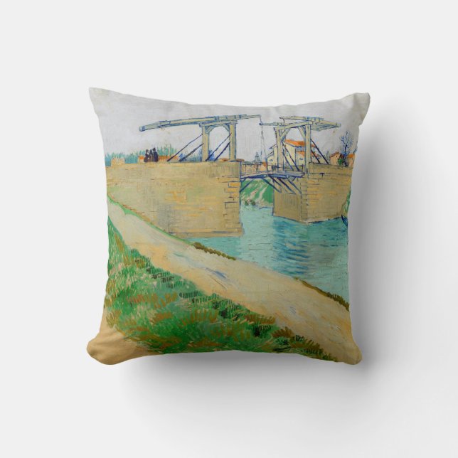 Vincent van Gogh - Langlois Bridge at Arles #2 Cushion (Front)