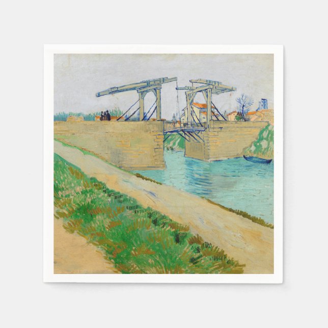 Vincent van Gogh - Langlois Bridge at Arles #2 Napkin (Front)