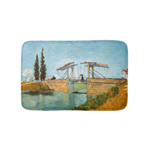 Vincent van Gogh - Langlois Bridge at Arles #3 Bath Mat