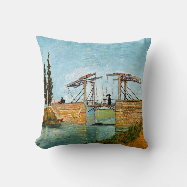 Vincent van Gogh - Langlois Bridge at Arles #3 Cushion (Front)