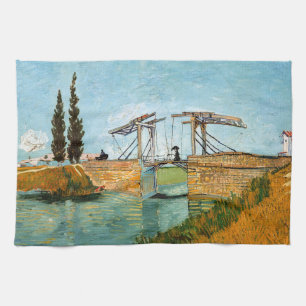 Vincent van Gogh - Langlois Bridge at Arles #3 Tea Towel