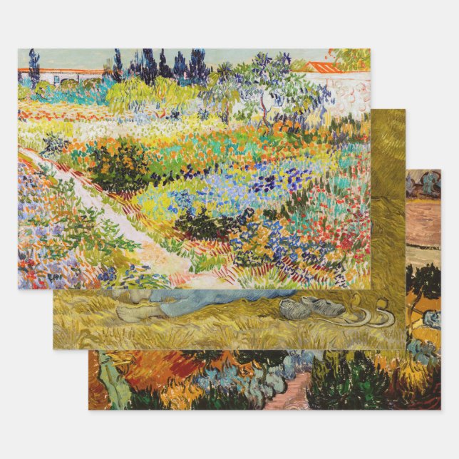 Vincent Van Gogh - Lanscapes Selection Wrapping Paper Sheet (Set)