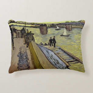 Vincent van Gogh Le Pont de Trinquetaille Arles Decorative Cushion