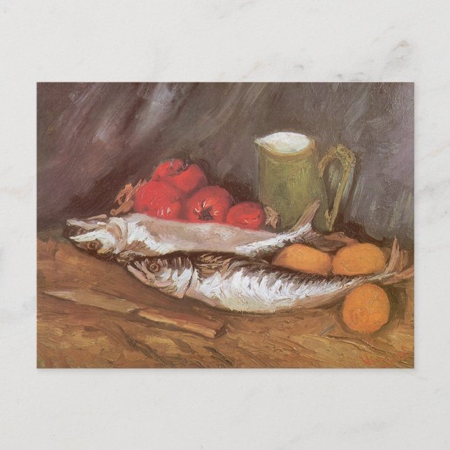 Vincent van Gogh - Mackerels, Lemons and Tomatoes Postcard (Front)