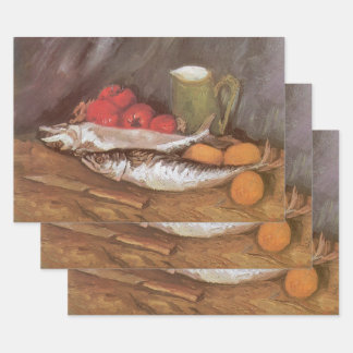 Vincent van Gogh - Mackerels, Lemons and Tomatoes Wrapping Paper Sheet
