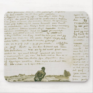 Vincent van Gogh Man pulling a harrow Mouse Mat