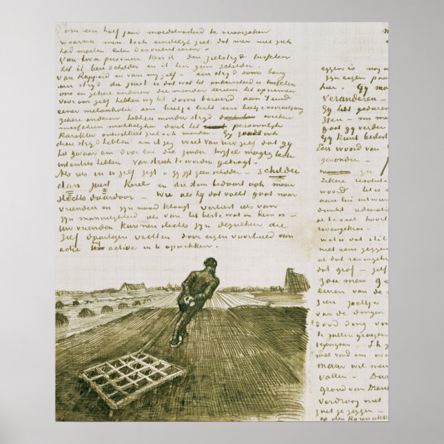 Vincent van Gogh | Man pulling a harrow Poster (Front)