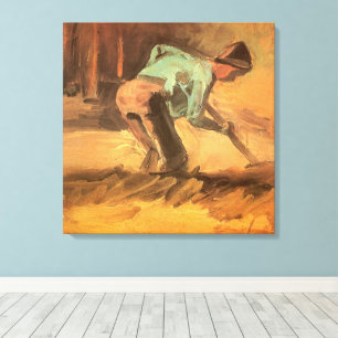 Vincent van Gogh - Man Stooping w Stick or Spade Canvas Print