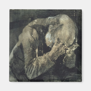 Vincent van Gogh Man with his head in his hands Magnet