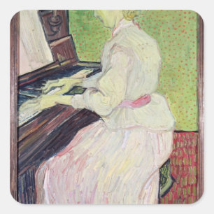 Vincent van Gogh Marguerite Gachet at the Piano Square Sticker