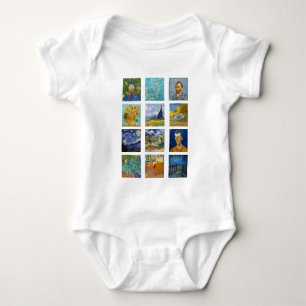 Vincent Van Gogh - Masterpieces Grid Baby Bodysuit