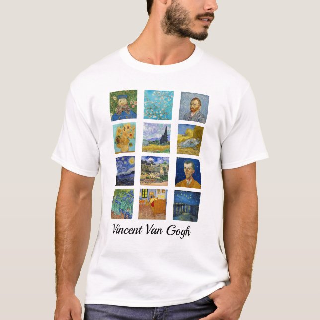Vincent Van Gogh - Masterpieces Grid T-Shirt (Front)