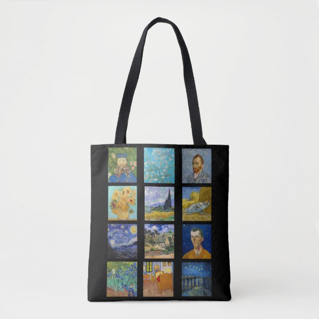 Vincent Van Gogh - Masterpieces Grid Tote Bag (Front)