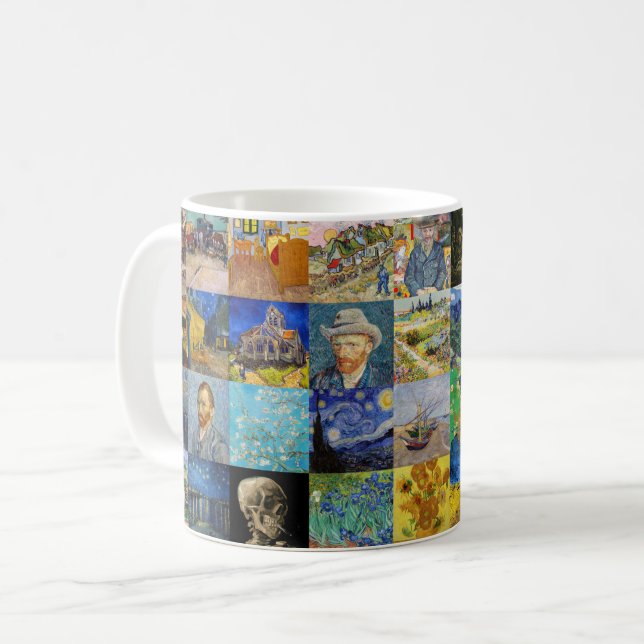 Vincent van Gogh - Masterpieces Mosaic Patchwork Coffee Mug (Front Left)