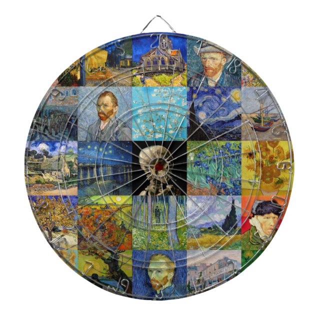 Vincent van Gogh - Masterpieces Mosaic Patchwork Dartboard (Front)