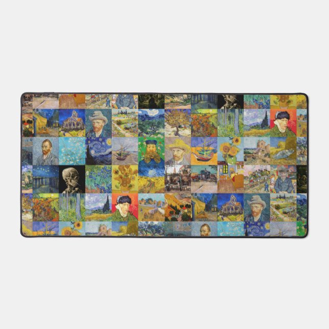 Vincent van Gogh - Masterpieces Mosaic Patchwork Desk Mat (Front)
