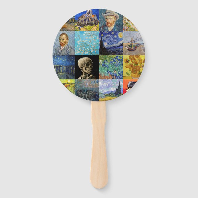 Vincent van Gogh - Masterpieces Mosaic Patchwork Hand Fan (Front)