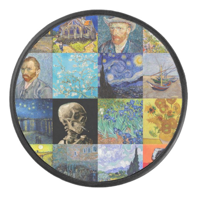 Vincent van Gogh - Masterpieces Mosaic Patchwork Hockey Puck (Front)