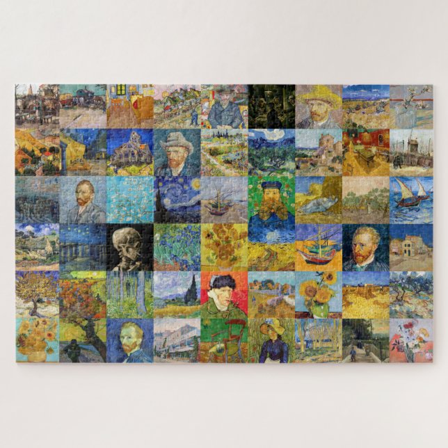 Vincent van Gogh - Masterpieces Mosaic Patchwork Jigsaw Puzzle (Horizontal)