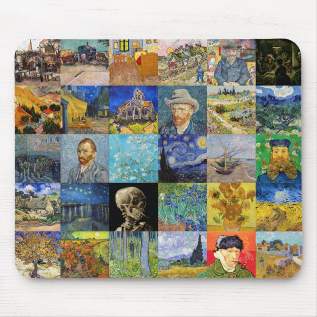 Vincent van Gogh - Masterpieces Mosaic Patchwork Mouse Mat (Front)