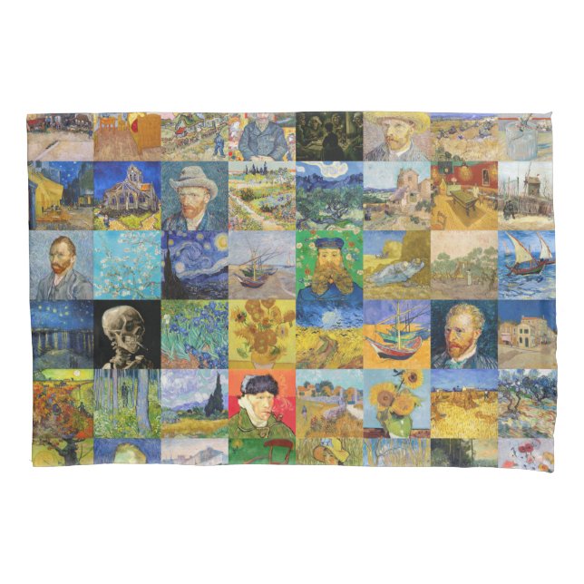 Vincent van Gogh - Masterpieces Mosaic Patchwork Pillowcase (Front)