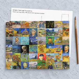 Vincent van Gogh - Masterpieces Mosaic Patchwork Postcard