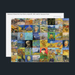 Vincent van Gogh - Masterpieces Mosaic Patchwork Postcard<br><div class="desc">Vincent van Gogh - Masterpieces Patchwork,  6x6 Grid</div>