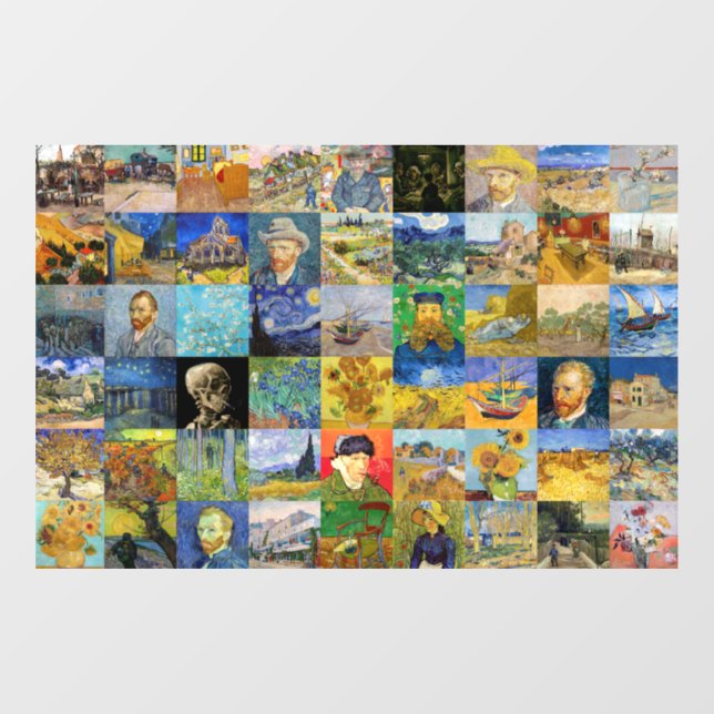 Vincent van Gogh - Masterpieces Mosaic Patchwork Window Cling (Sheet)