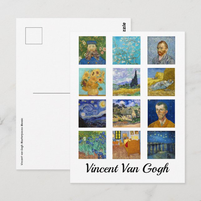 Vincent Van Gogh - Masterpieces Mosaic Postcard (Front/Back)