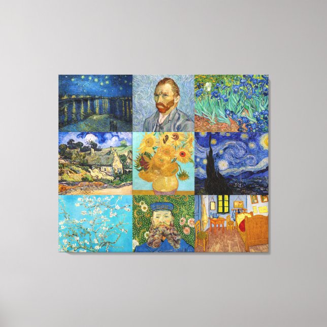 Vincent Van Gogh - Masterpieces Patchwork Canvas Print (Front)
