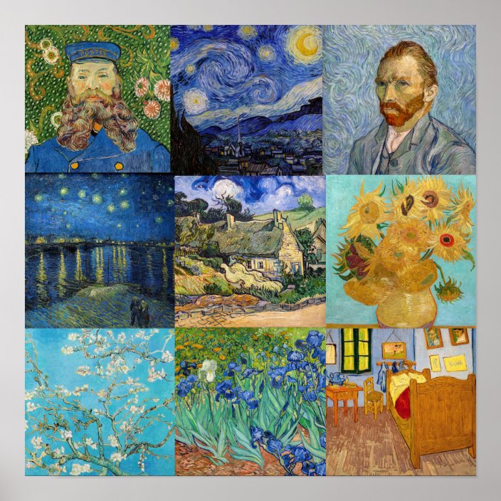 Vincent Van Gogh - Masterpieces Patchwork Poster | Zazzle.co.uk