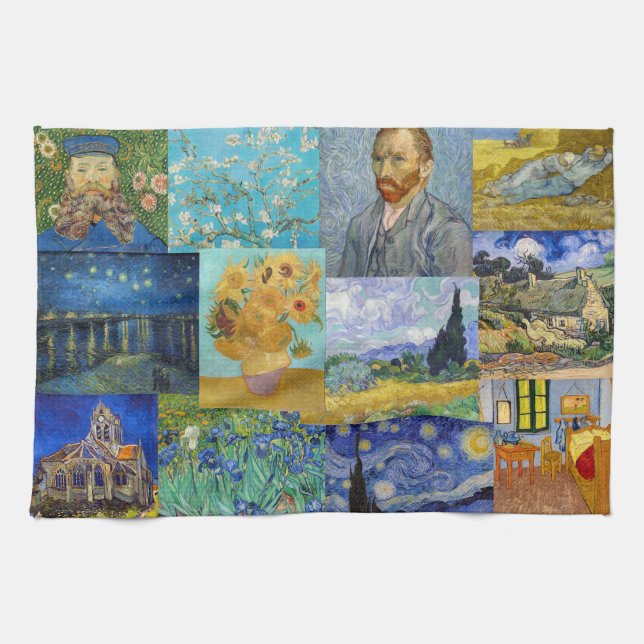 Vincent Van Gogh - Masterpieces Patchwork Tea Towel (Horizontal)