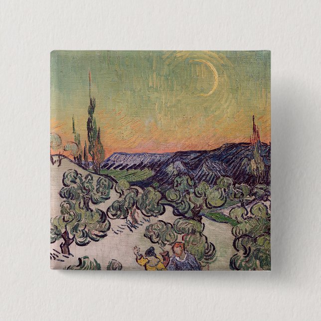 Vincent van Gogh | Moonlit Landscape, 1889 15 Cm Square Badge (Front)