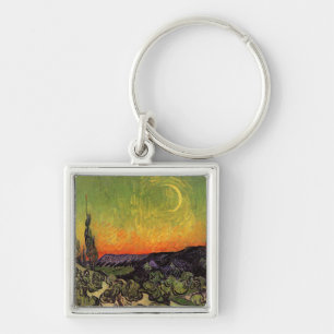 Vincent Van Gogh Moonlit Landscape Key Ring