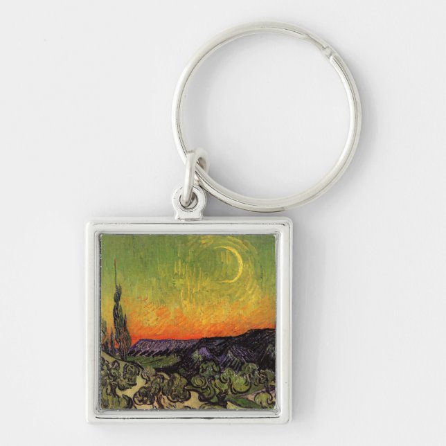 Vincent Van Gogh Moonlit Landscape Key Ring (Front)