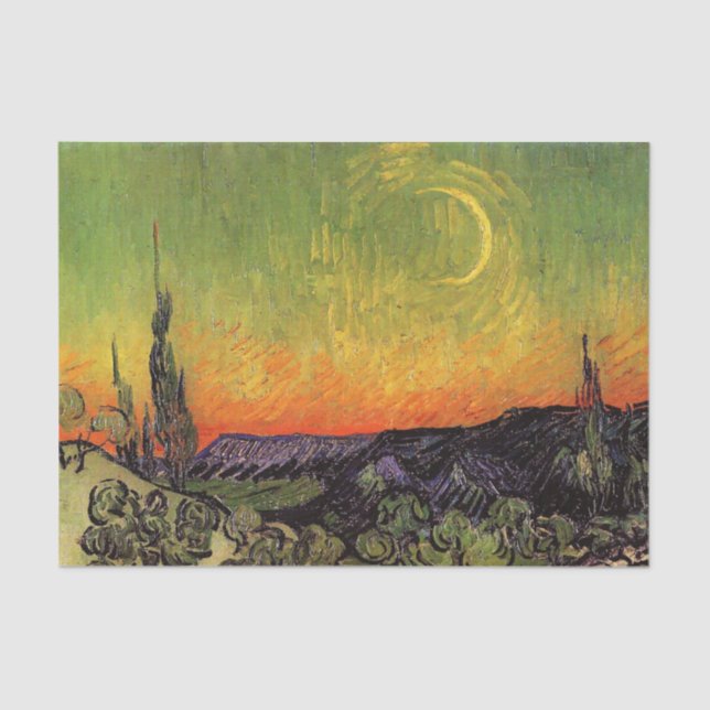 Vincent Van Gogh Moonlit Landscape Tissue Paper (Front)